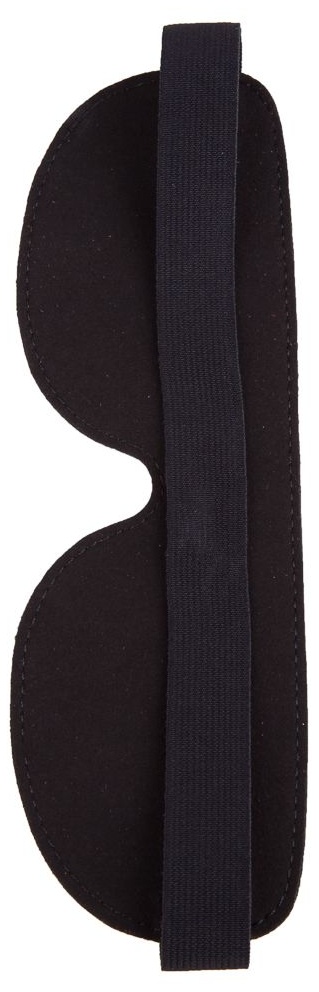 Чёрная широкая кожаная маска на глаза