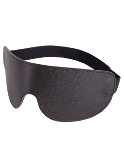 Чёрная широкая кожаная маска на глаза