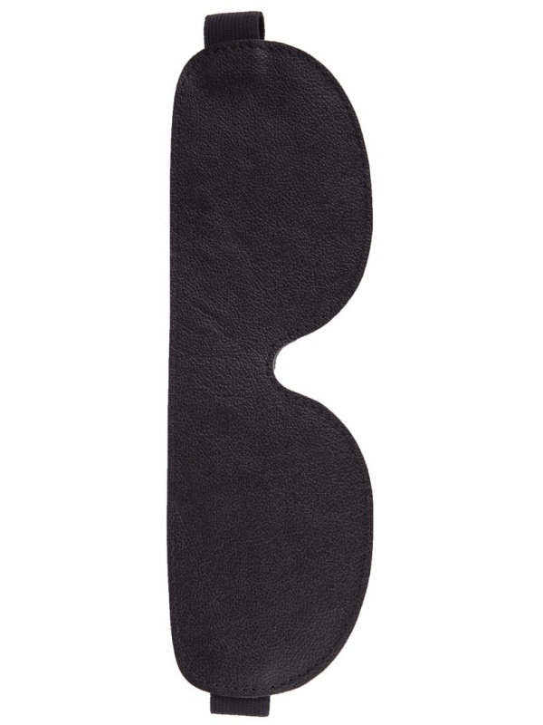 Чёрная широкая кожаная маска на глаза