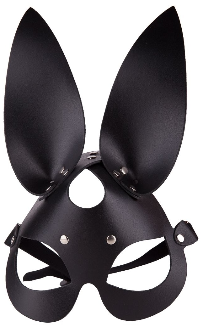 Чёрная кожаная маска с длинными ушками
