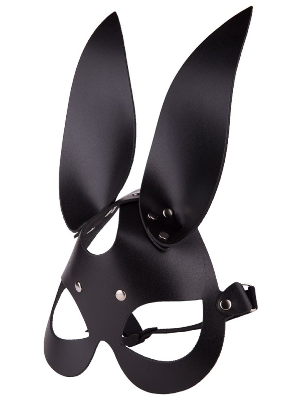 Чёрная кожаная маска с длинными ушками