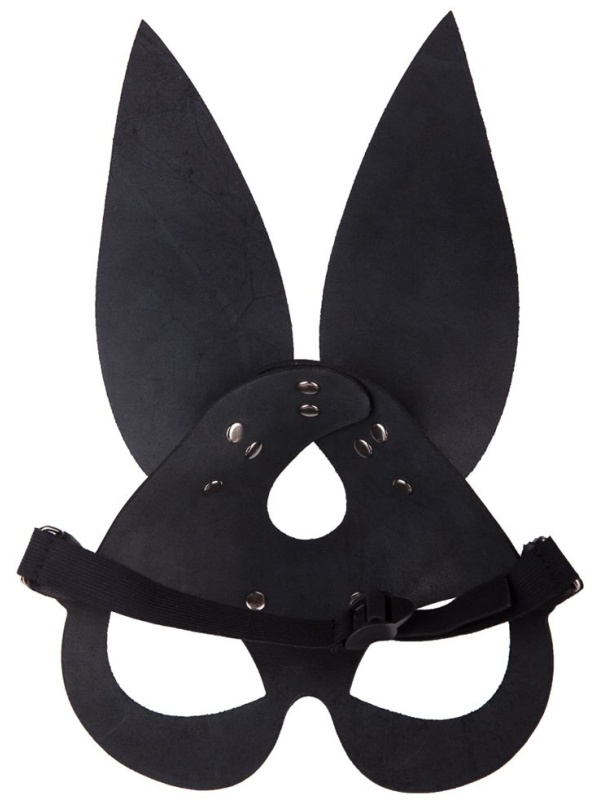 Чёрная кожаная маска с длинными ушками