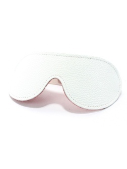 Бело-красная двусторонняя кожаная маска на глаза на резинке