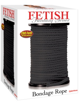 Черная веревка для связывания Bondage Rope - 60,9 м.