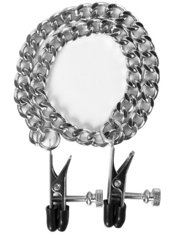 Регулируемые зажимы на соски Flat Nipple Screw с цепочкой