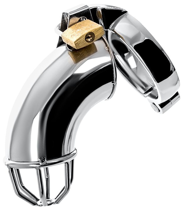 Серебристый мужской пояс верности TOYFA Metal