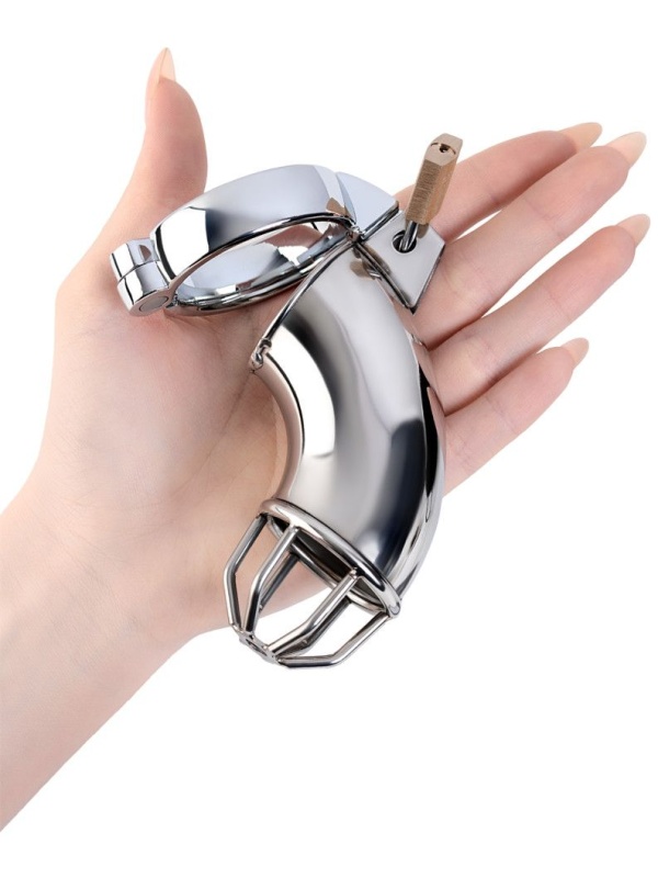 Серебристый мужской пояс верности TOYFA Metal