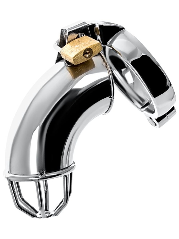 Серебристый мужской пояс верности TOYFA Metal