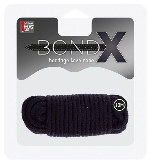 Черная веревка для связывания BONDX LOVE ROPE - 10 м.