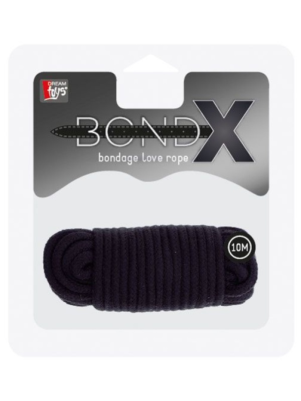 Черная веревка для связывания BONDX LOVE ROPE - 10 м.