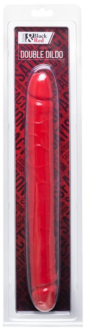 Красный двусторонний фаллоимитатор - 31 см.