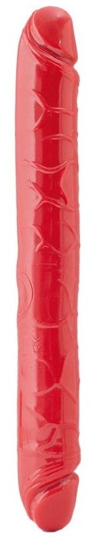 Красный двусторонний фаллоимитатор - 31 см.