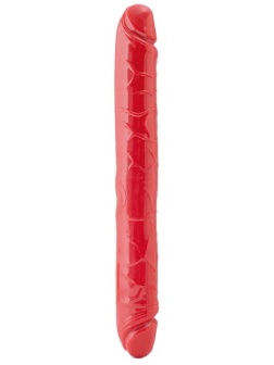 Красный двусторонний фаллоимитатор - 31 см.