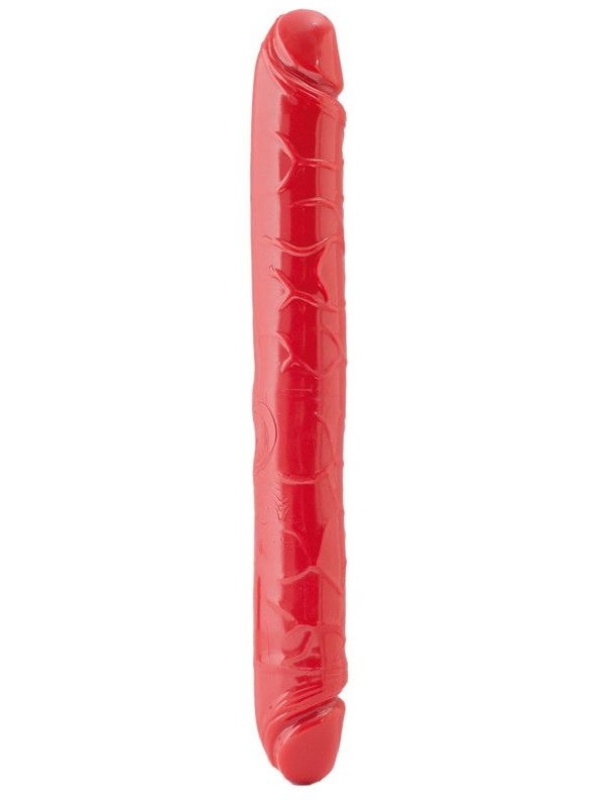 Красный двусторонний фаллоимитатор - 31 см.