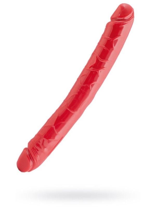 Красный двусторонний фаллоимитатор - 31 см.