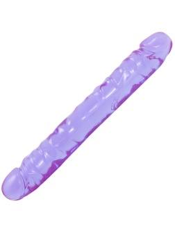 Двухсторонний фиалковый фаллос Crystal Jellies 12  Jr. Double Dong - 30,5 см.
