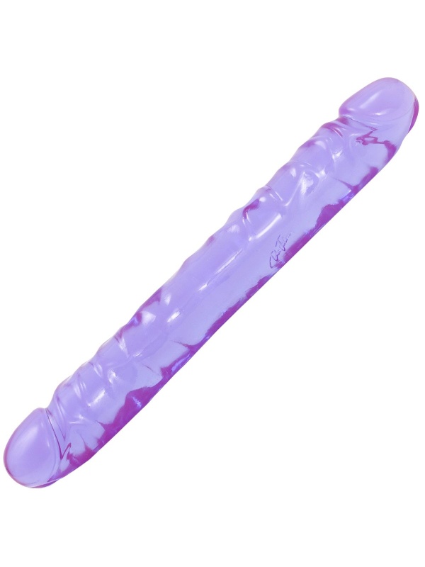 Двухсторонний фиалковый фаллос Crystal Jellies 12  Jr. Double Dong - 30,5 см.