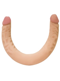 Двусторонний фаллоимитатор телесного цвета - 42,6 см.