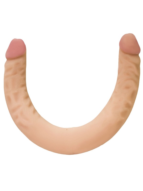 Двусторонний фаллоимитатор телесного цвета - 42,6 см.