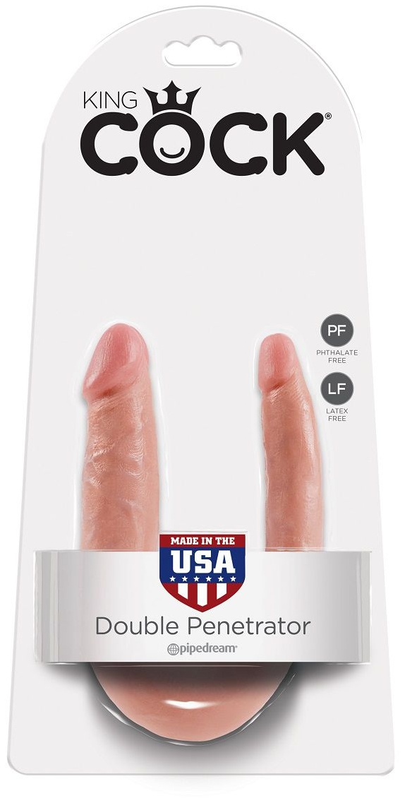 Двусторонний фаллоимитатор U-Shaped Small Double Trouble - 33,5 см.