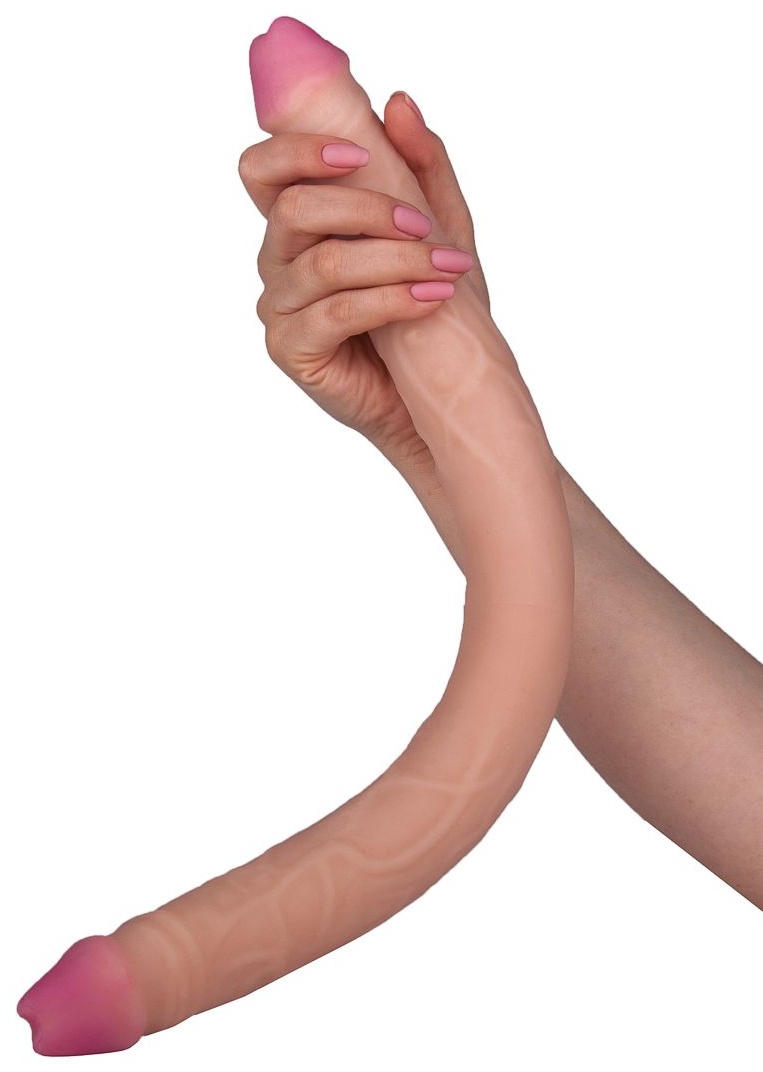 Двусторонний фаллоимитатор из неоскин - 49,5 см.