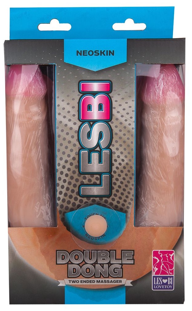 Двусторонний фаллоимитатор из неоскин - 49,5 см.