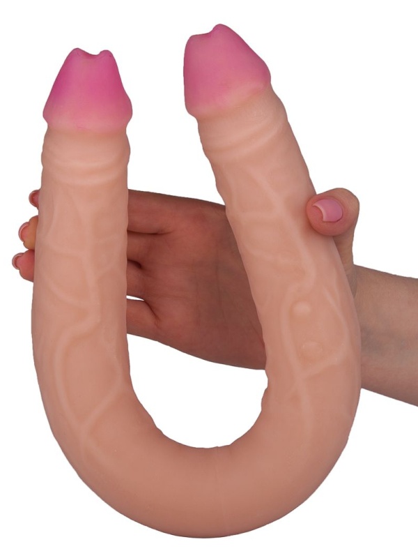 Двусторонний фаллоимитатор из неоскин - 49,5 см.