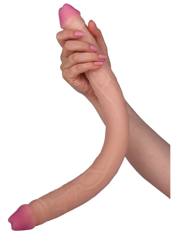 Двусторонний фаллоимитатор из неоскин - 49,5 см.