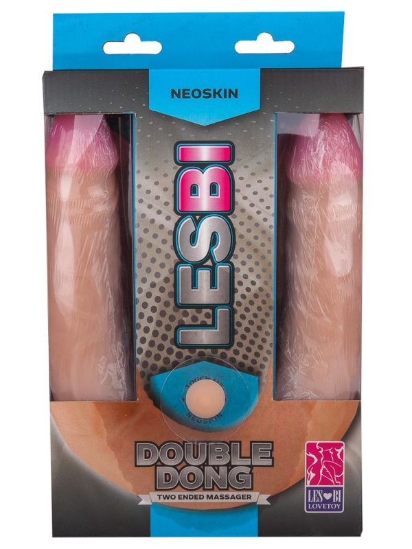 Двусторонний фаллоимитатор из неоскин - 49,5 см.