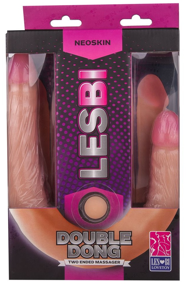 Двусторонний фаллоимитатор из неоскин - 42,5 см.