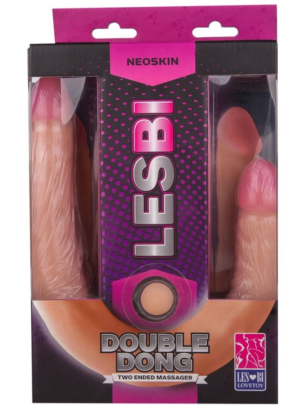 Двусторонний фаллоимитатор из неоскин - 42,5 см.