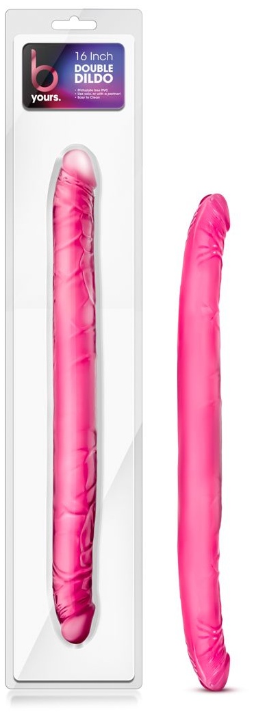 Розовый двусторонний фаллоимитатор B Yours 16  Double Dildo - 40,6 см.