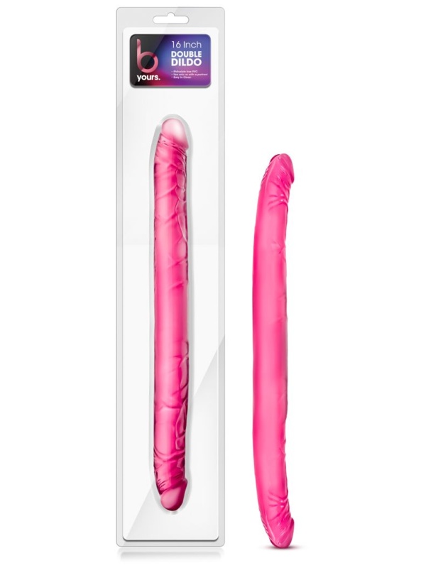 Розовый двусторонний фаллоимитатор B Yours 16  Double Dildo - 40,6 см.
