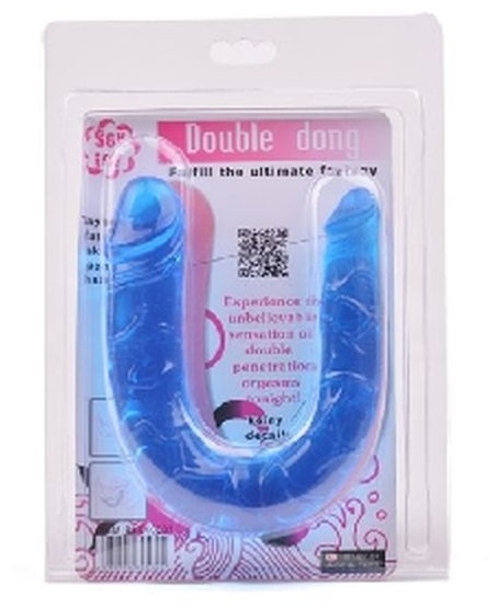 Голубой двухголовый фаллоимитатор Double Dong - 29,8 см.