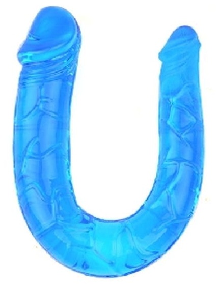 Голубой двухголовый фаллоимитатор Double Dong - 29,8 см.