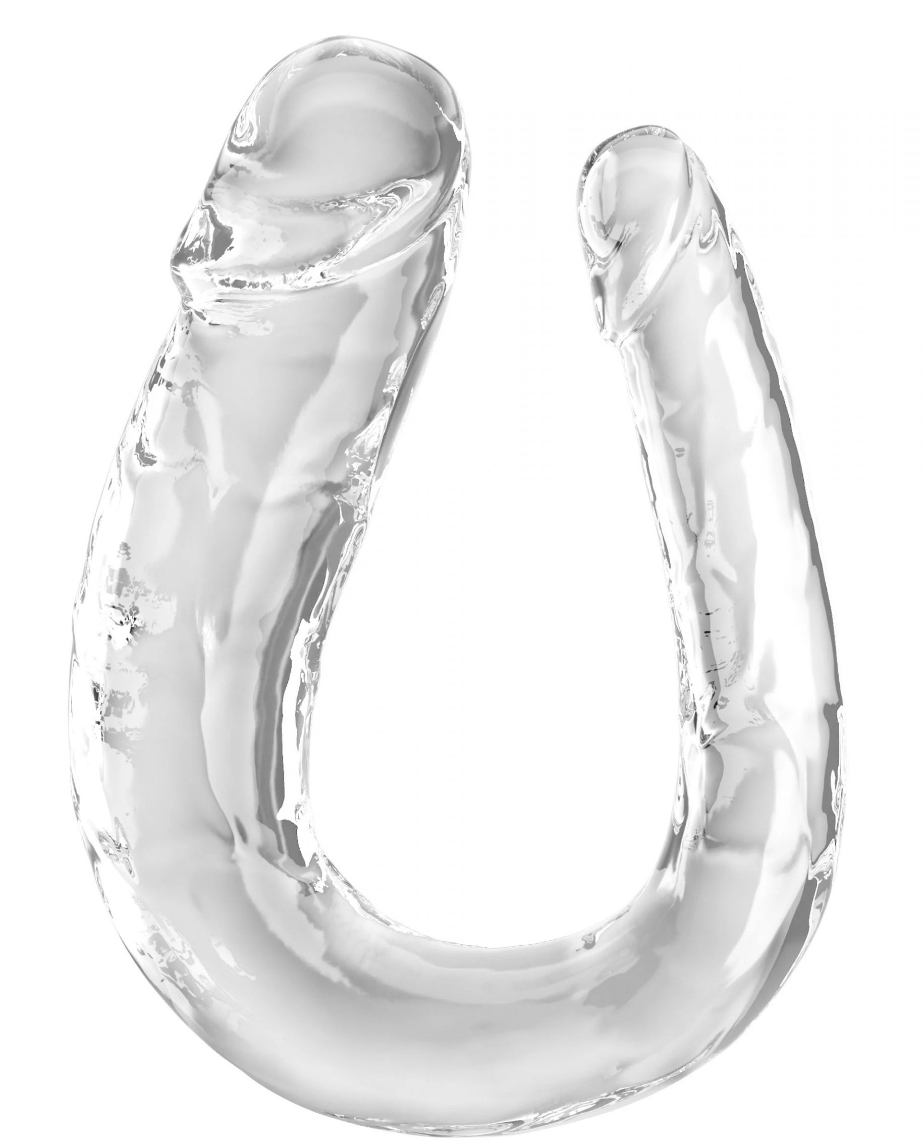 Прозрачный двусторонний фаллоимитатор Double Trouble - 44 см.