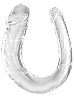 Прозрачный двусторонний фаллоимитатор Medium Double Trouble - 33 см.