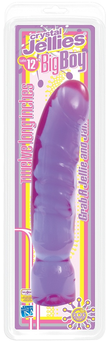 Фиолетовый фаллоимитатор Big Boy Dong Crystal Purple Jellie - 29,5 см.