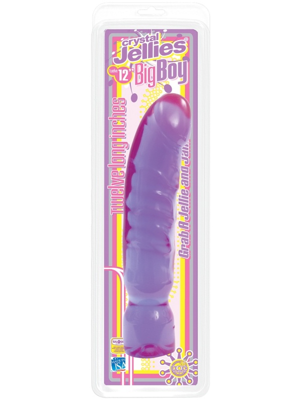 Фиолетовый фаллоимитатор Big Boy Dong Crystal Purple Jellie - 29,5 см.