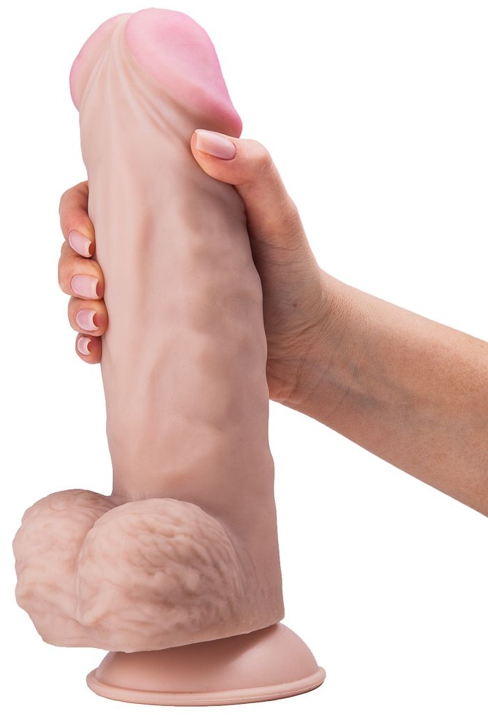 Фаллоимитатор-гигант на присоске - 26,5 см.