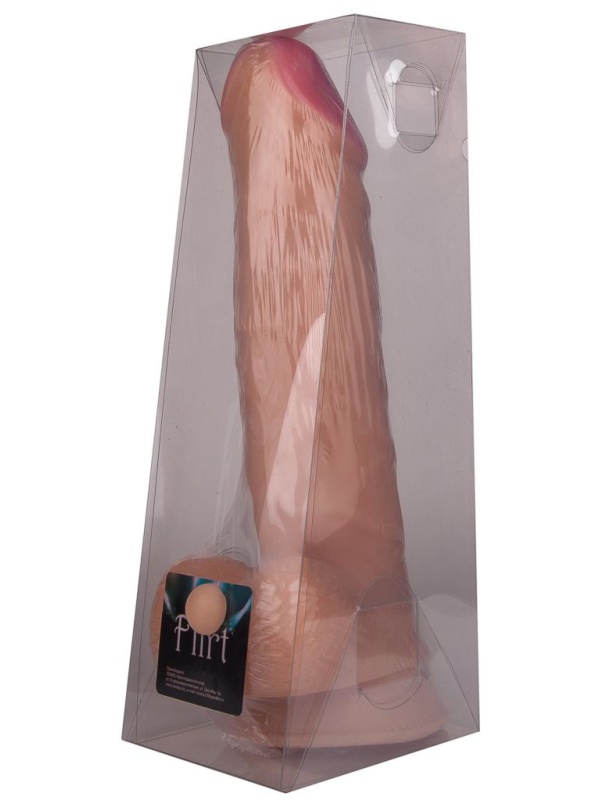 Гигантский фаллоимитатор с мошонкой и присоской - 29 см.