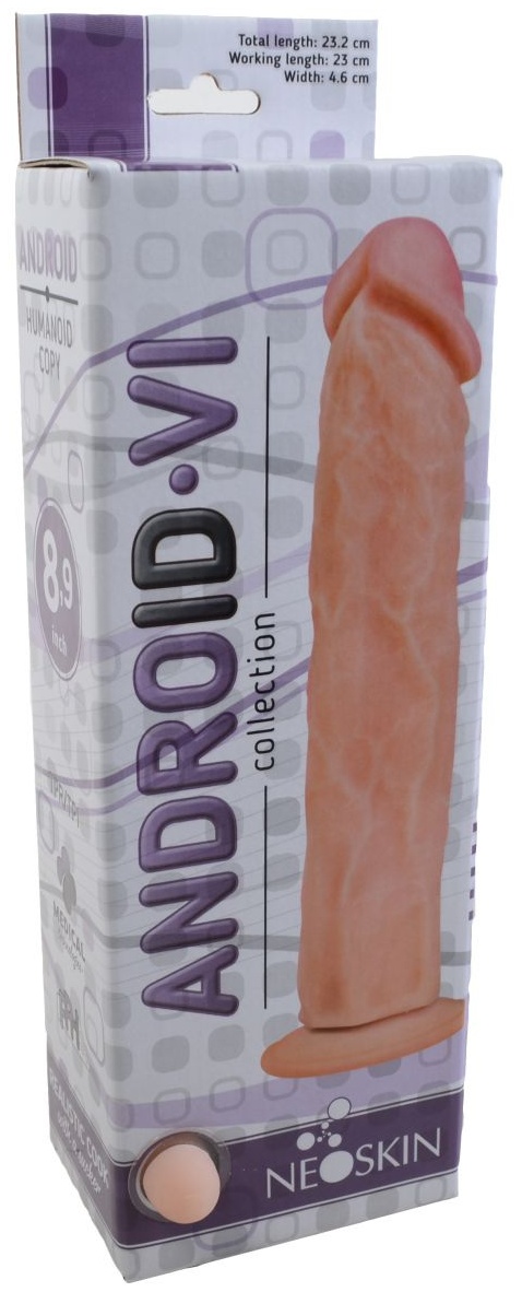 Фаллоимитатор без мошонки на присоске ANDROID VI - 23,2 см.