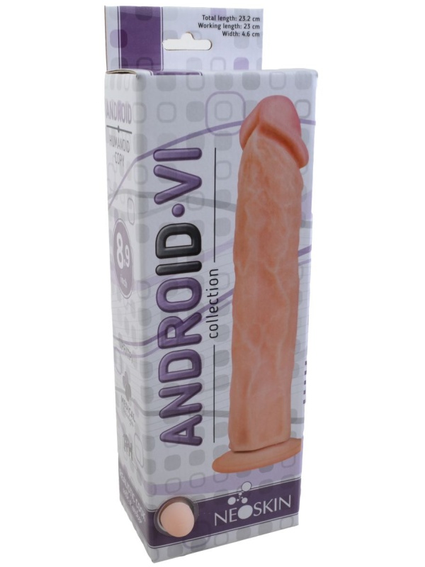 Фаллоимитатор без мошонки на присоске ANDROID VI - 23,2 см.