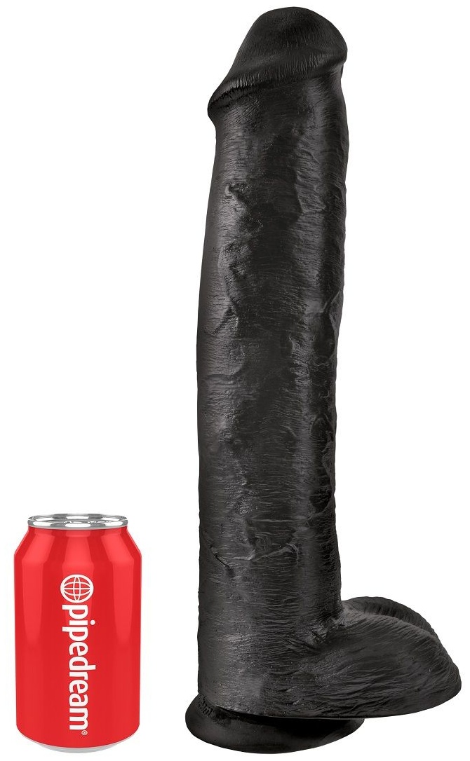 Чёрный фаллоимитатор-гигант 15  Cock with Balls - 40,6 см.