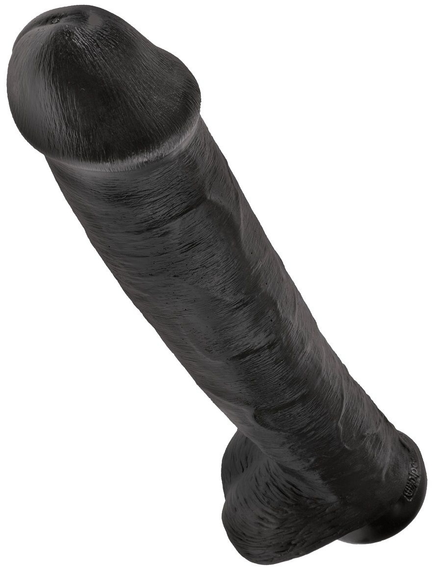 Чёрный фаллоимитатор-гигант 15  Cock with Balls - 40,6 см.