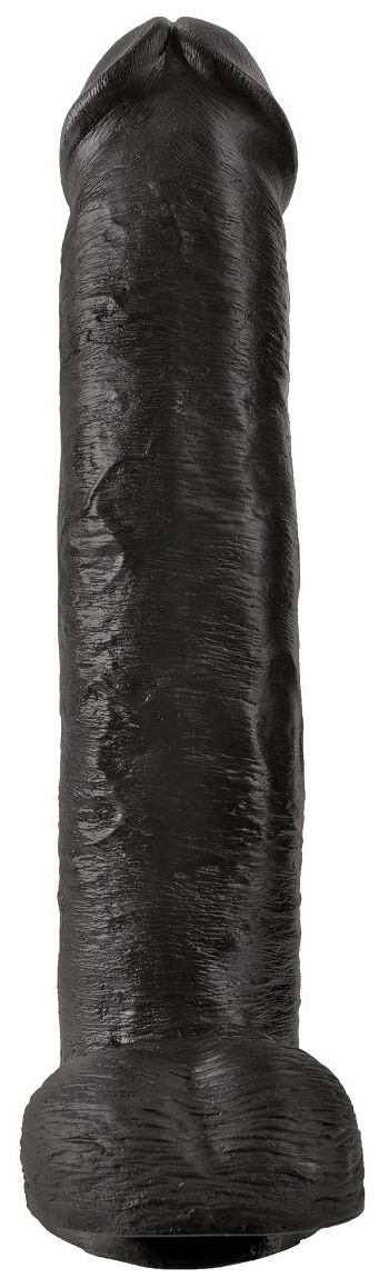 Чёрный фаллоимитатор-гигант 15  Cock with Balls - 40,6 см.