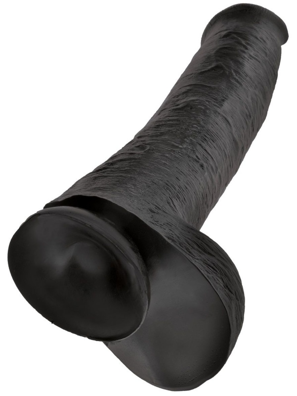 Чёрный фаллоимитатор-гигант 15  Cock with Balls - 40,6 см.