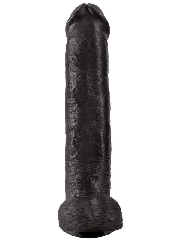 Чёрный фаллоимитатор-гигант 15  Cock with Balls - 40,6 см.