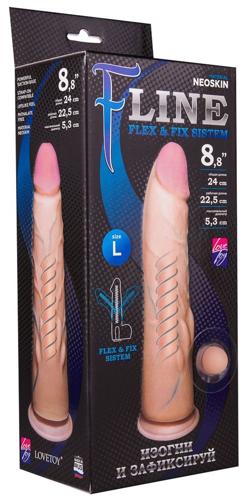 Реалистичный фаллоимитатор на присоске F LINE - 23 см.
