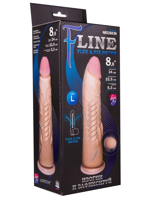 Реалистичный фаллоимитатор на присоске F LINE - 23 см.